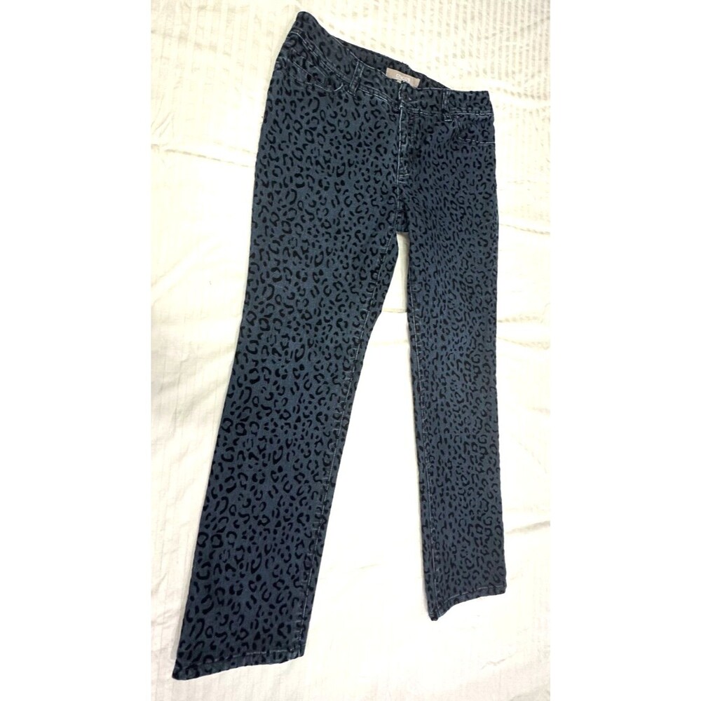 CHICOS WOMENS JEANS PANTS ANIMAL PRINT SIZE 0.5 SHORT